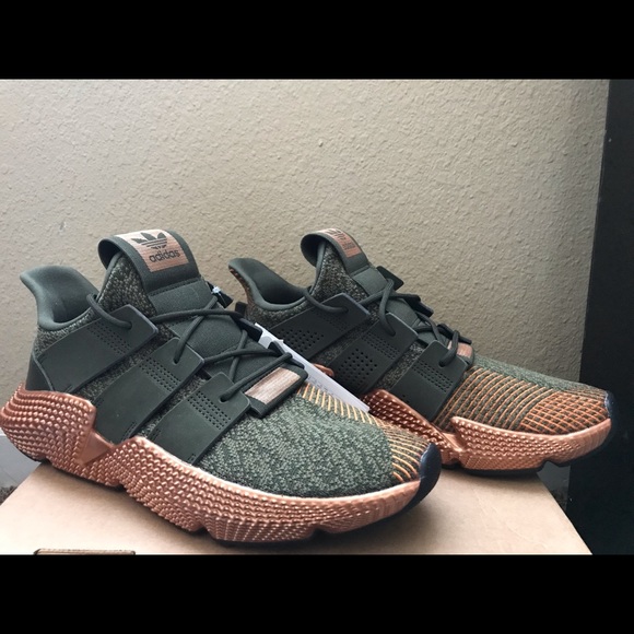 adidas originals prophere sneakers in khaki and copper